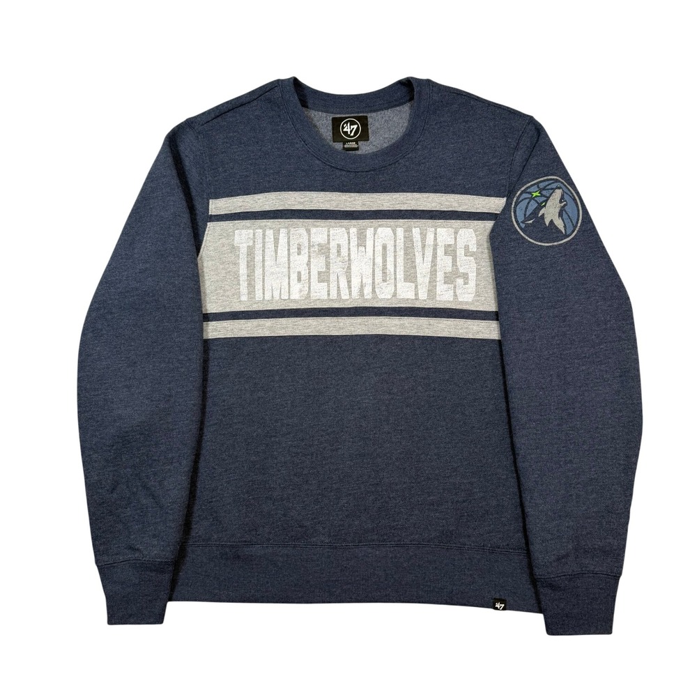 47 Brand Minnesota Timberwolves Sweatshirt Mens Large Navy Blue NBA Pullover